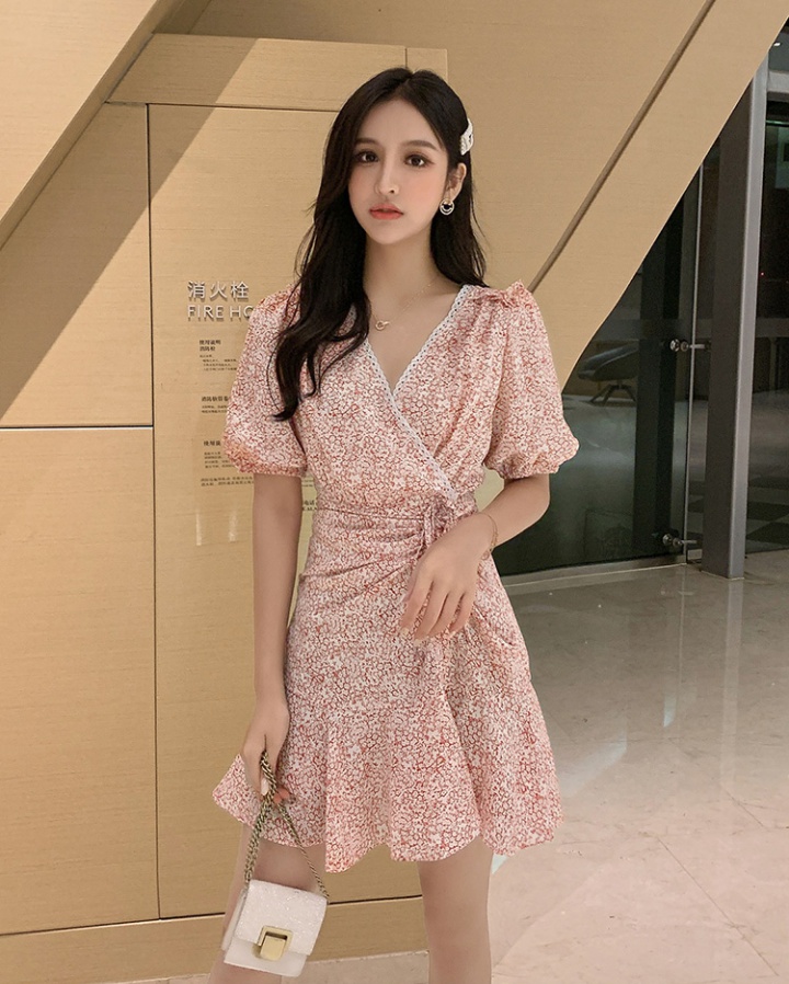 Summer floral short sleeve dress