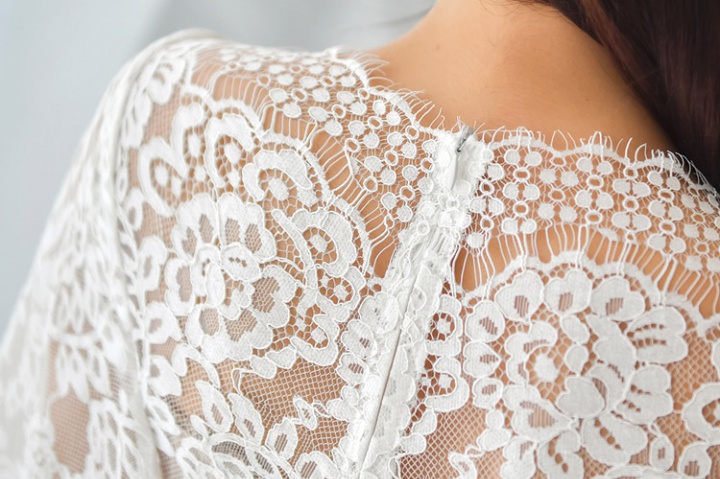 V-neck slim lace Korean style summer dress for women