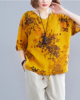 Loose tops printing shirts for women