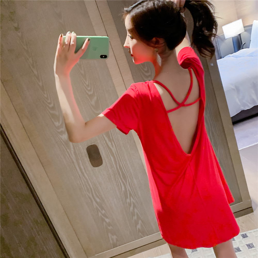 Modal loose pajamas homewear summer night dress for women