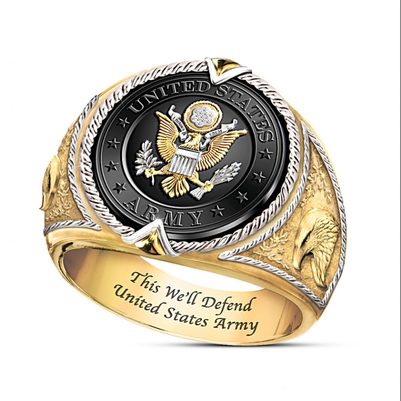 American style badge double color ring