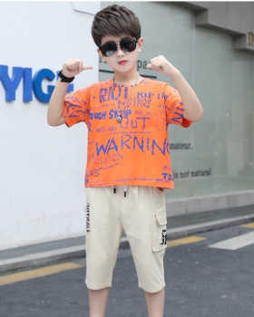 Small child handsome T-shirt short sleeve boy kids 2pcs set