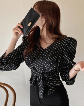 Short fashion tops frenum chiffon shirt for women
