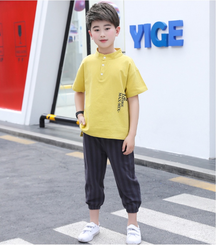 Child Korean style summer big child boy kids 2pcs set