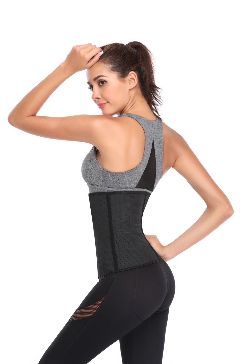 Fitness reinforced sports shapewear short rubber corset