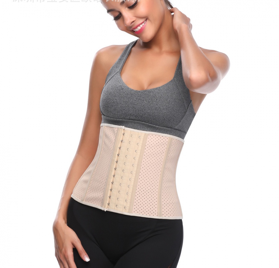 Rubber fitness abdomen belt reinforced short corset