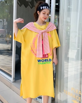 Fat long T-shirt Korean style loose dress for women