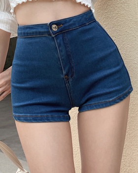 Slim tight all-match shorts pocket heart sexy short jeans