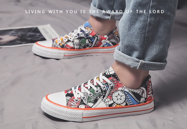 Graffiti spring board shoes fashion personality canvas shoes