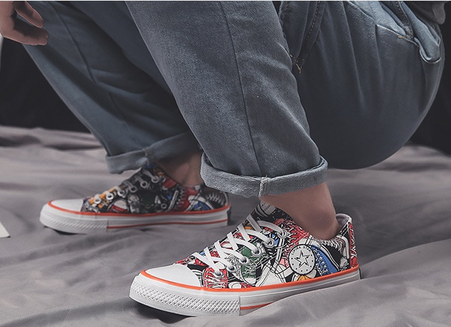 Graffiti spring board shoes fashion personality canvas shoes