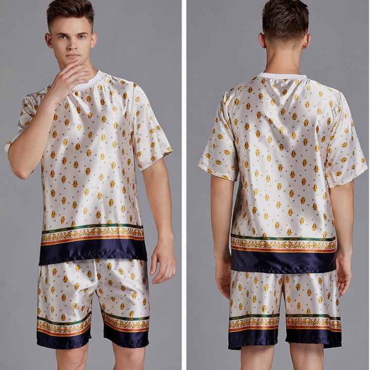Boy thin summer loose pajamas 2pcs set for men