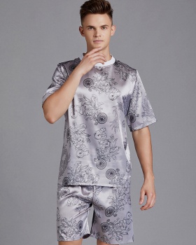 Loose homewear round neck pajamas 2pcs set for men