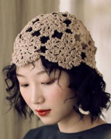 Retro hollow summer turban lace vacation hat