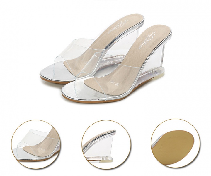 All-match slipsole high-heeled shoes simple sandals for women