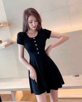 Summer bottoming Korean style retro dress for women