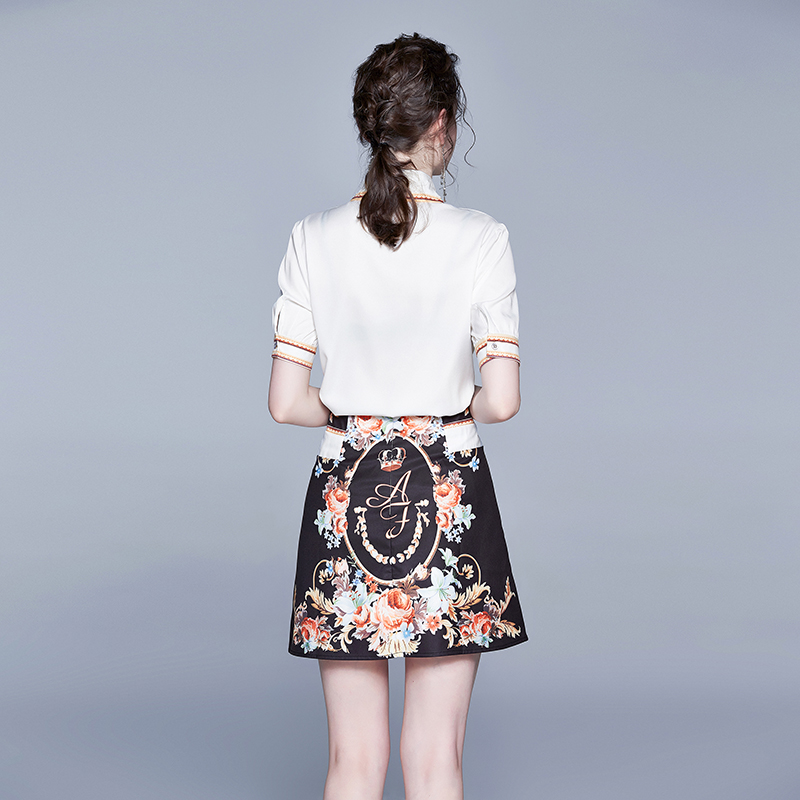 France style shirt skirt 2pcs set for women