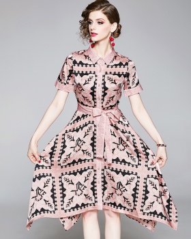 Irregular fashion temperament colors big skirt dress