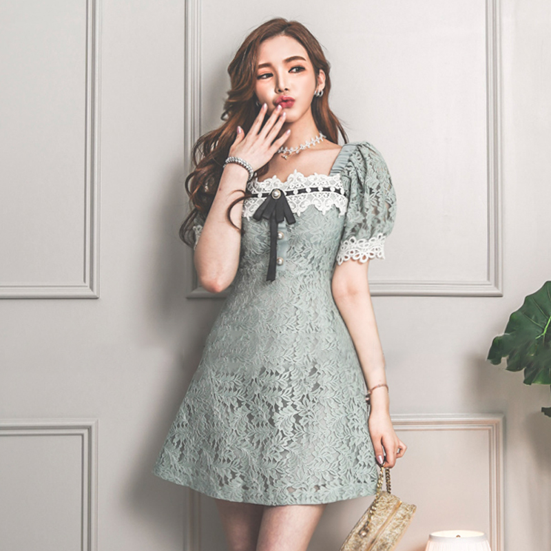 Spring and summer lace bow dress lolita sweet scarves
