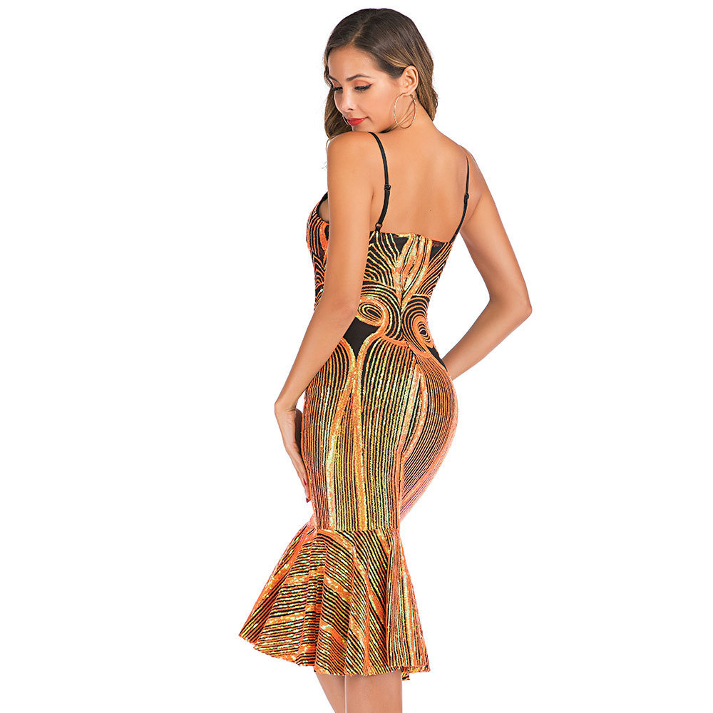 Nightclub sling European style mermaid sexy dress