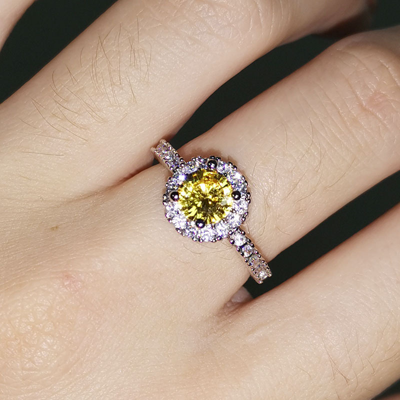 Mosaic diamond wedding crystal simulation ring