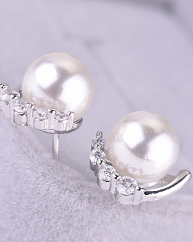 Antique silver stud earrings pearl earrings