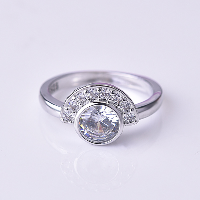 Rose gold simulation diamond ring