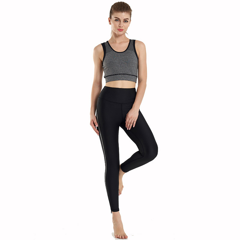 Mesh yoga tight beauty back sportswear 2pcs set