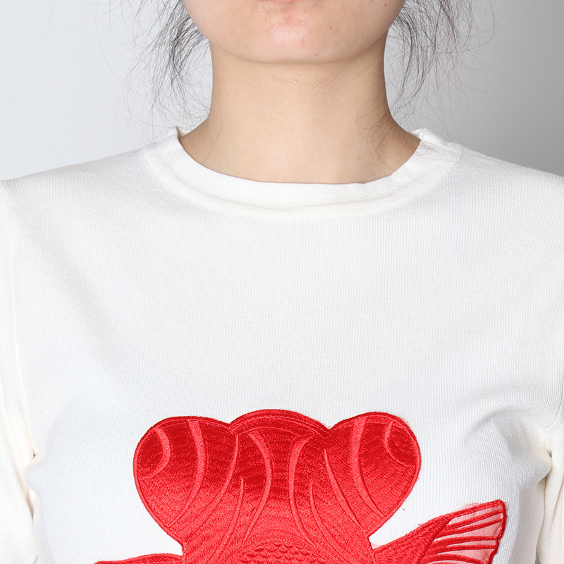Summer knitted T-shirt short sleeve splice tops for women