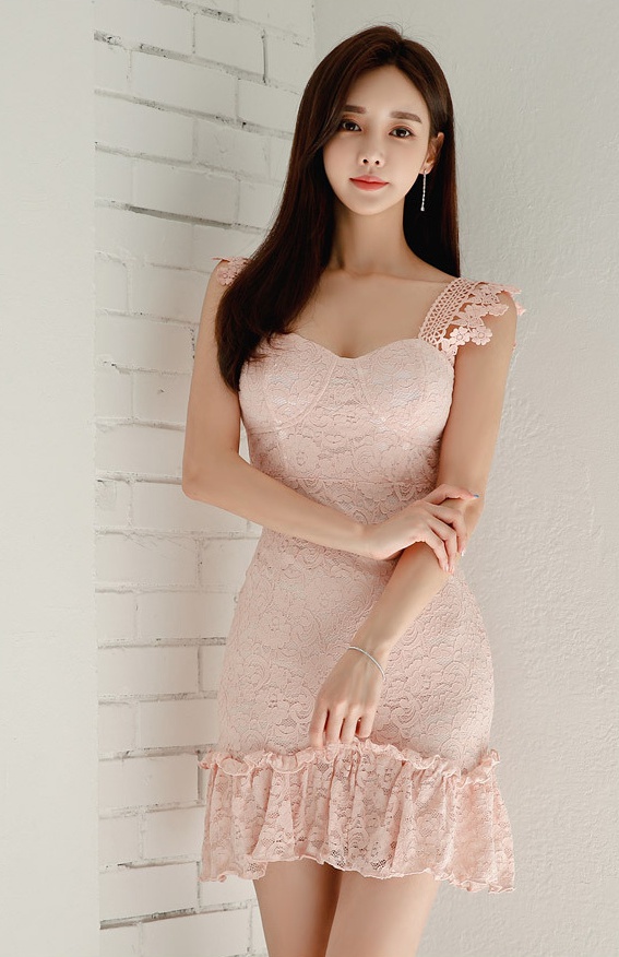 Summer lace slim Korean style dress