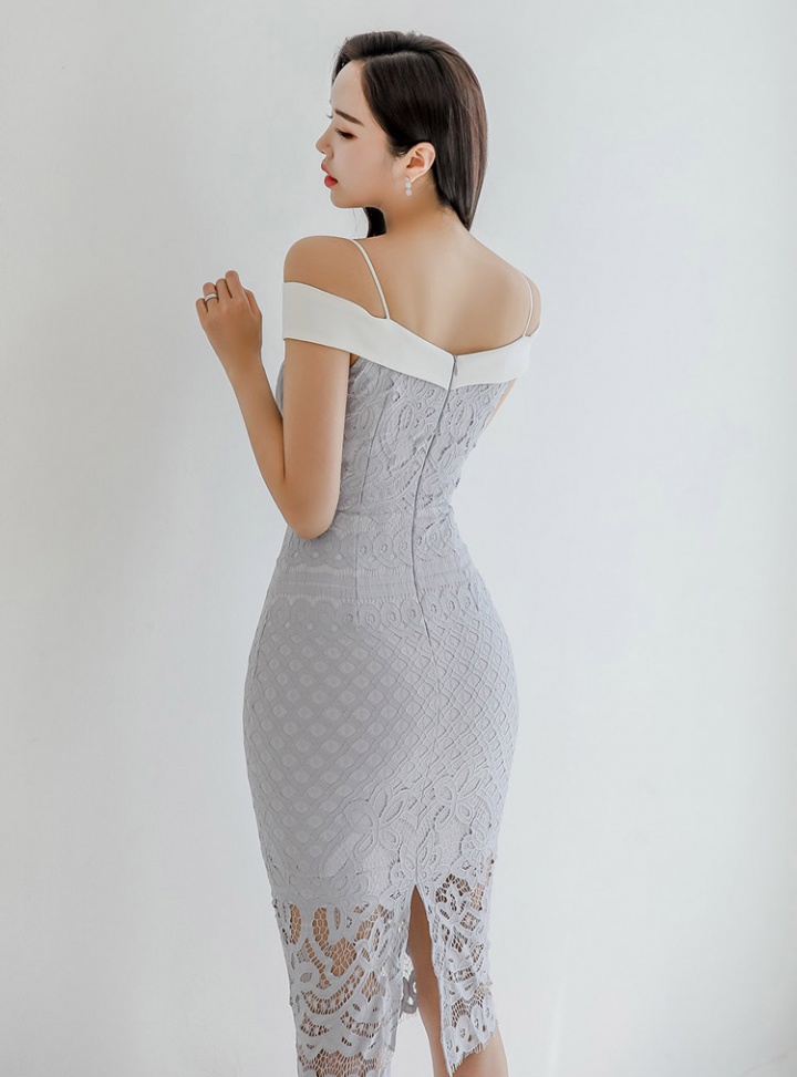 Package hip slim Korean style V-neck lace summer dress