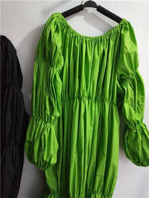 Spring and summer apple-green loose long dress for women