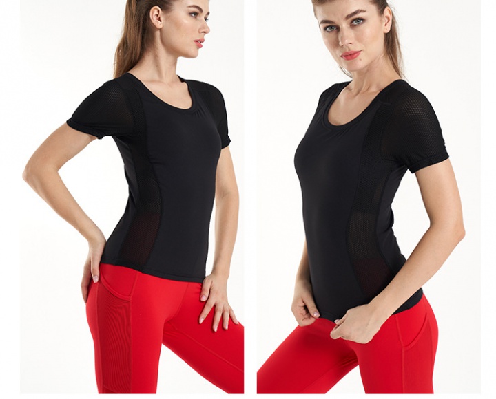 Gauze splice tops breathable short sleeve T-shirt for women
