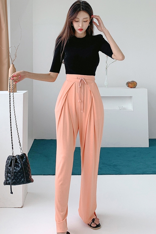 Korean style T-shirt Casual long pants 2pcs set for women