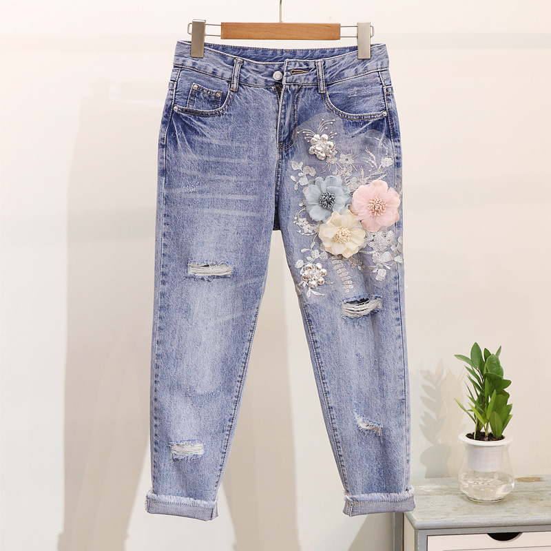 Denim jeans summer T-shirt 2pcs set for women