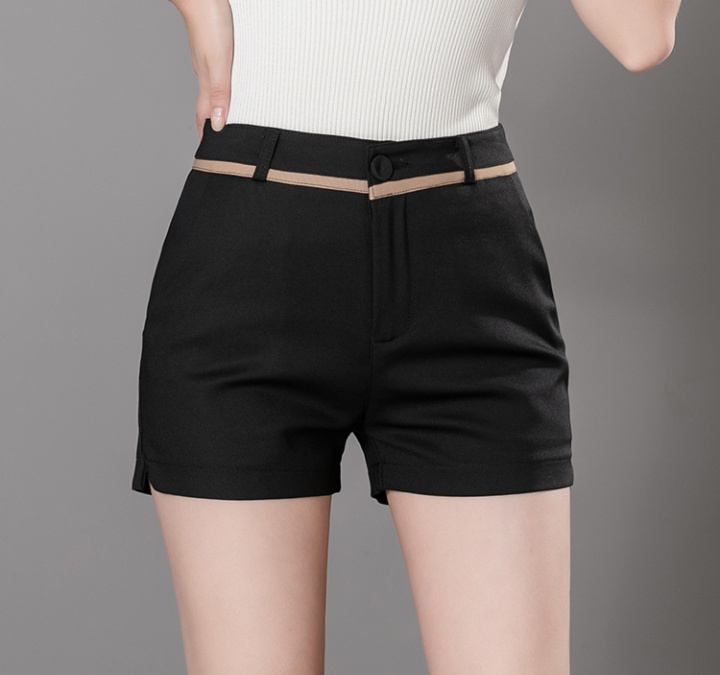 High waist elasticity black summer tight shorts for women