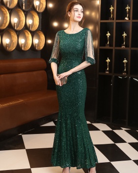 Sequins long noble elegant temperament banquet evening dress