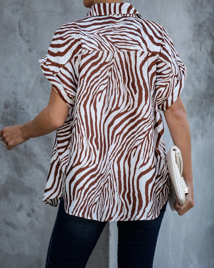 Loose zebra short sleeve shirt