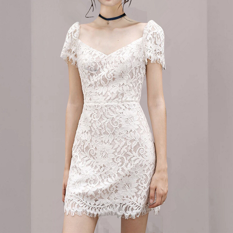Lace France style dress temperament formal dress