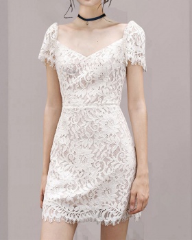 Lace France style dress temperament formal dress