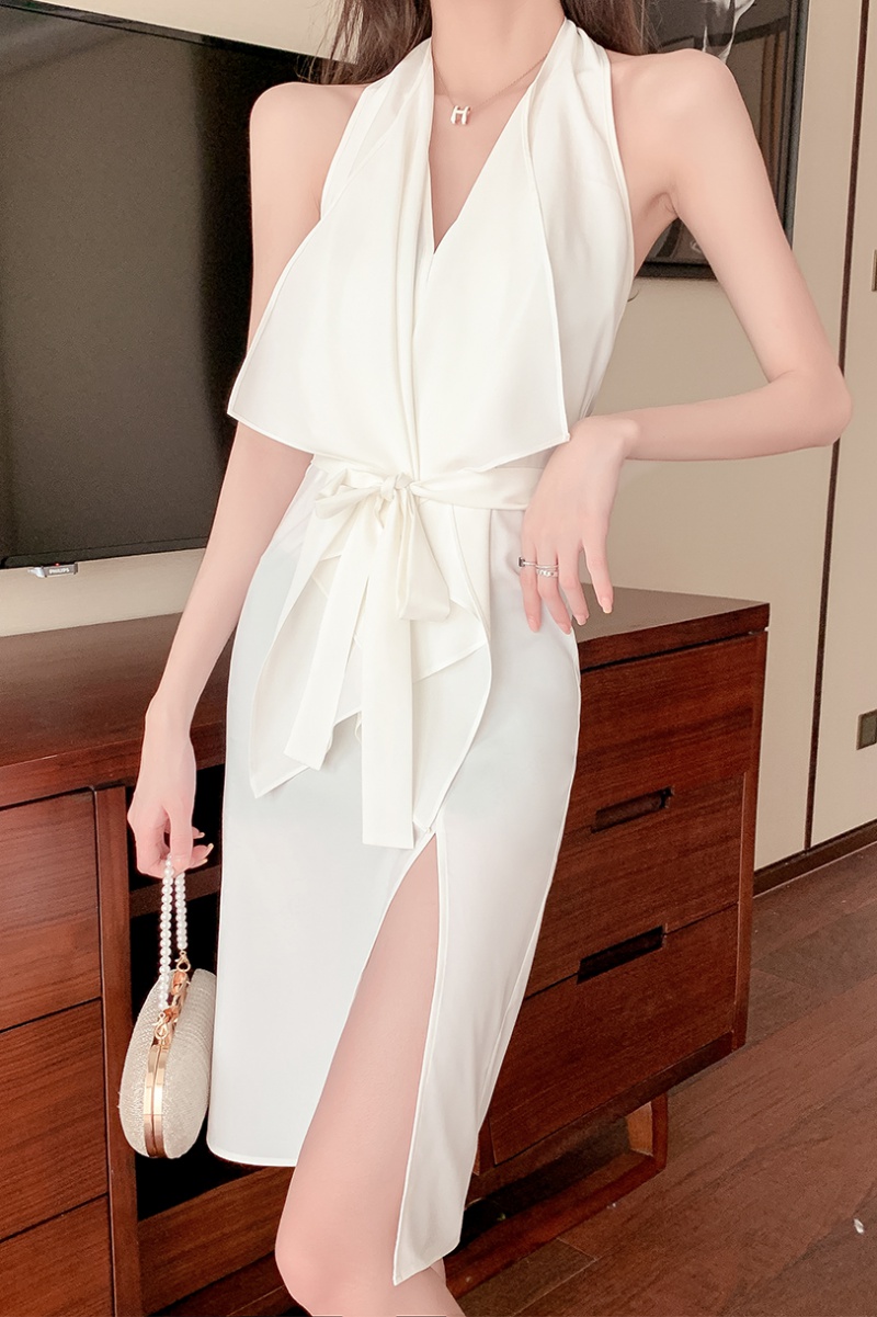 Elegant package hip sexy formal dress halter summer dress