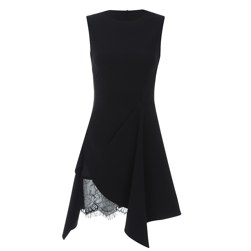 Temperament annual meeting lace dress summer black evening dress