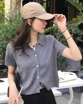 Thin slim classic shirts knitted tender tops for women