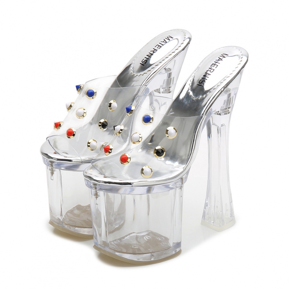 Transparent European style high-heeled sexy fashion sandals