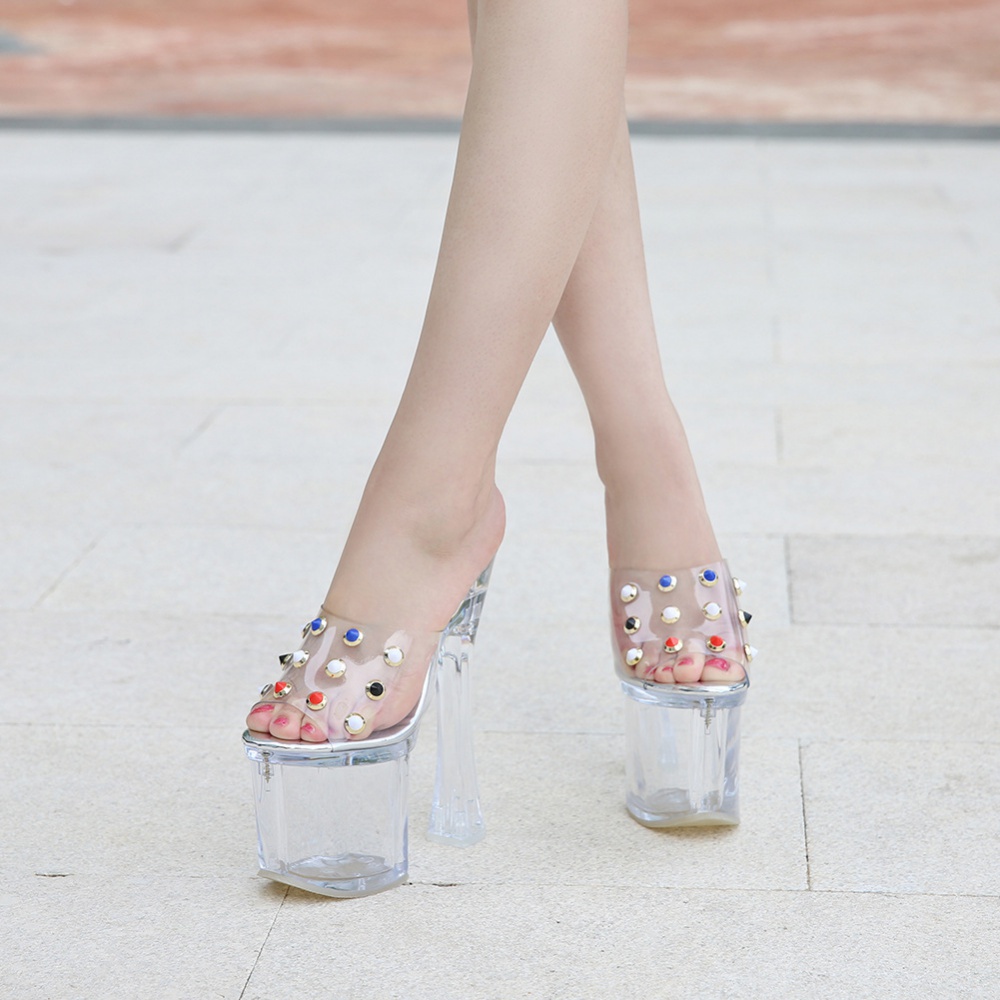 Transparent European style high-heeled sexy fashion sandals