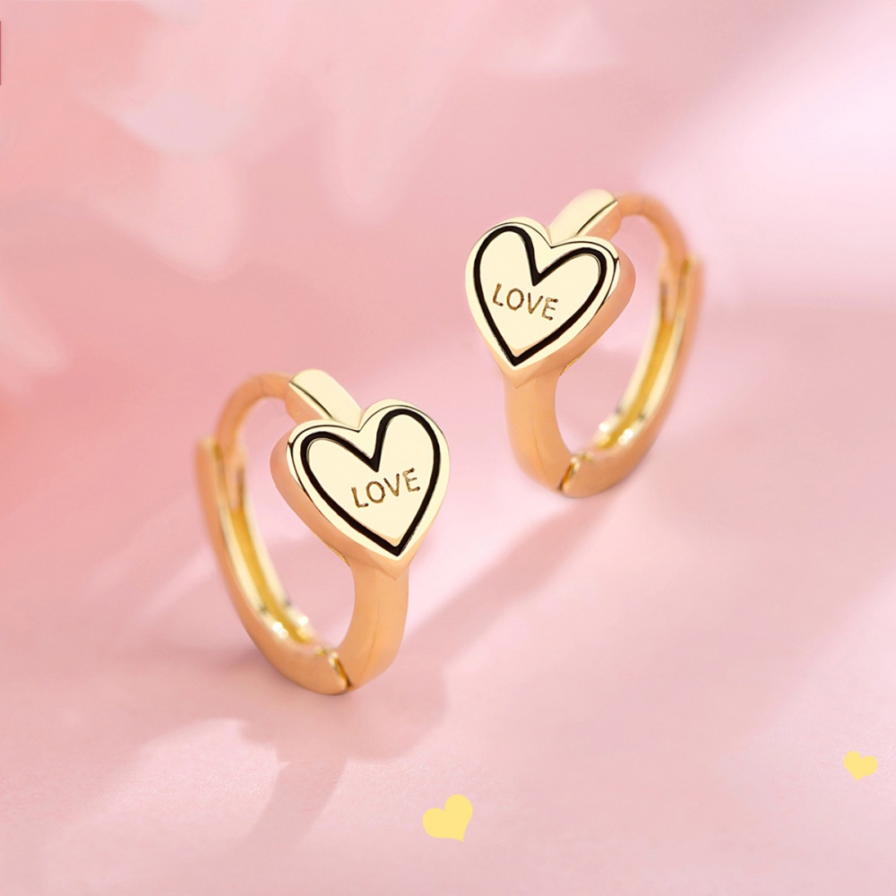 Korean style earrings heart stud earrings for women