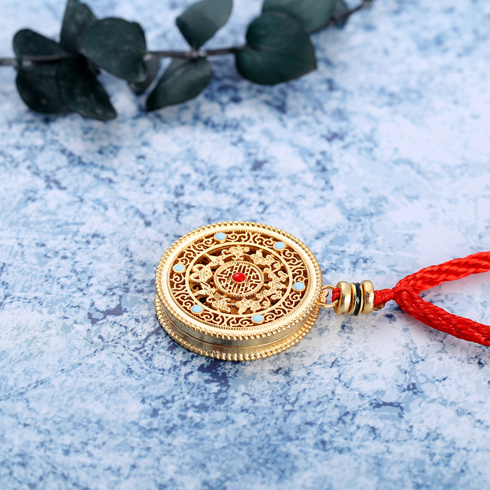Round colors gold necklace mosaic pendant accessories