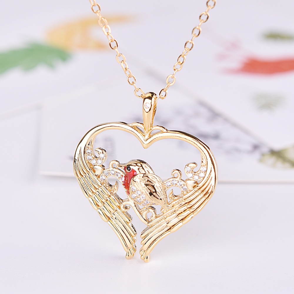European style creative heart pendant gold necklace
