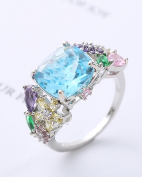 Imitation of diamond European style wedding gem colorful ring