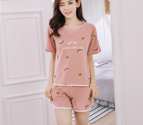 Fashion Casual shorts large yard pajamas 2pcs set for women