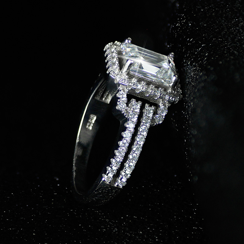 Inlay dazzle wedding zircon European style ring